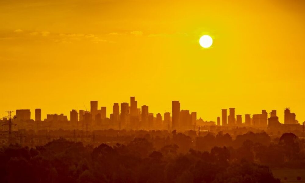 Sunset over Atlanta skyline