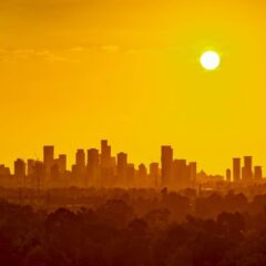 Sunset over Atlanta skyline