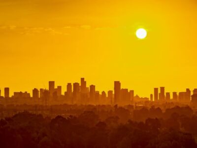 Sunset over Atlanta skyline